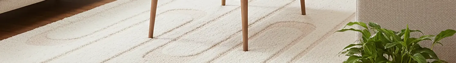 tapis avec motifs dans un salon style scandinave